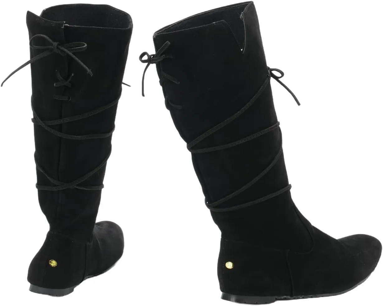 Men's Renaissance Boots Brown Cosplay Halloween Viking Pirate Steampunk Riding Long Boots