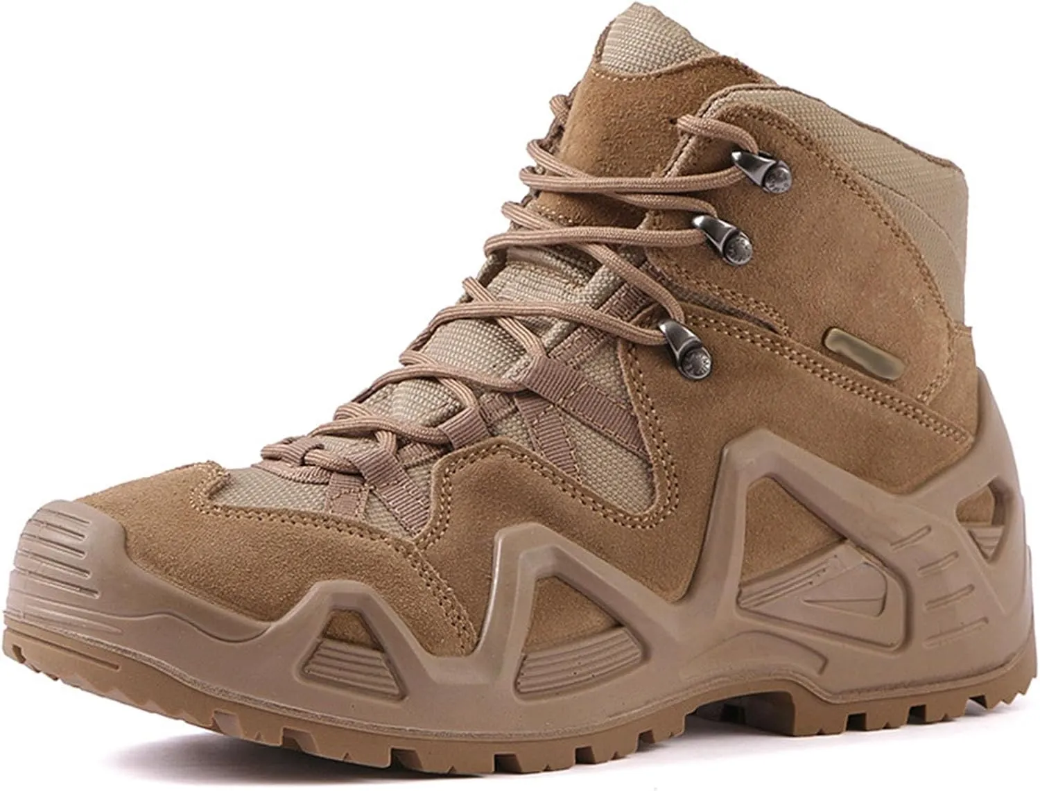 Men's Tactical Waterproof Boots, Durable Comfortable Coated Leather Combat Hiking Shoes