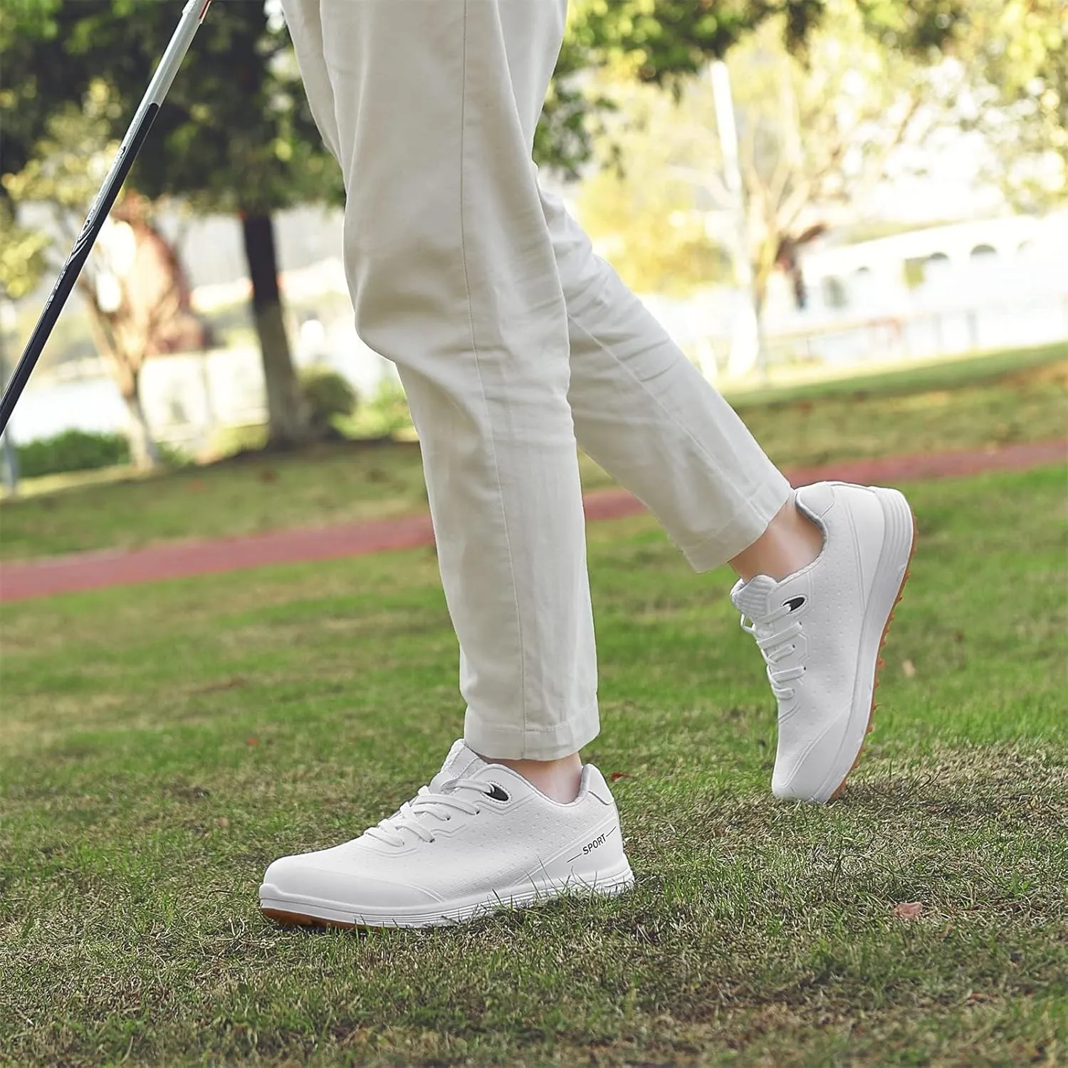 Mens Walking Golfers Sneakers Lightweight Breathable Athletic Shoes Comfort Non Slip Golf Shoes for Men