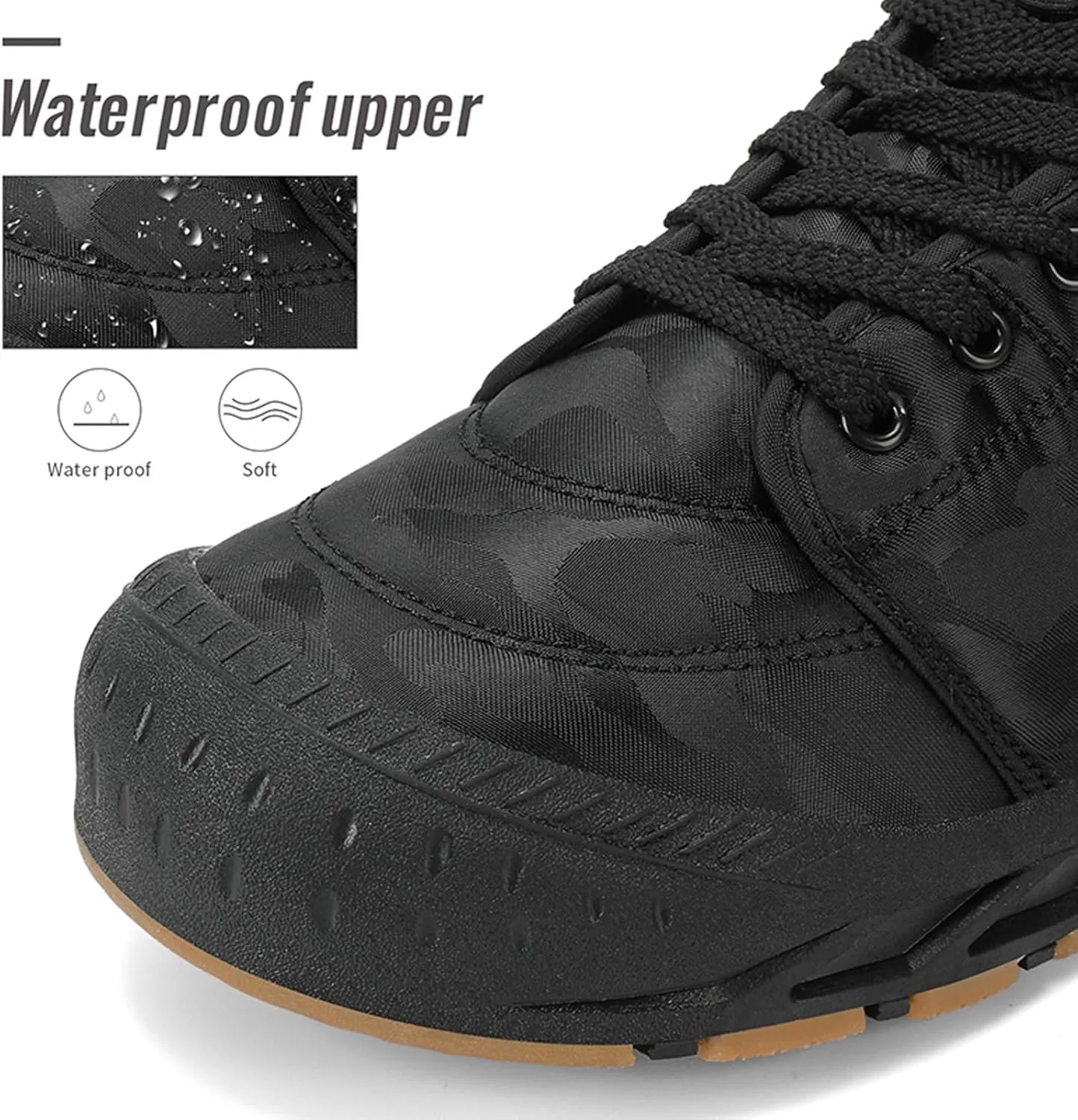 Mens Winter Trekking Snow Boots: Warm Fur Lined - Waterproof Non Slip Hiking Boot