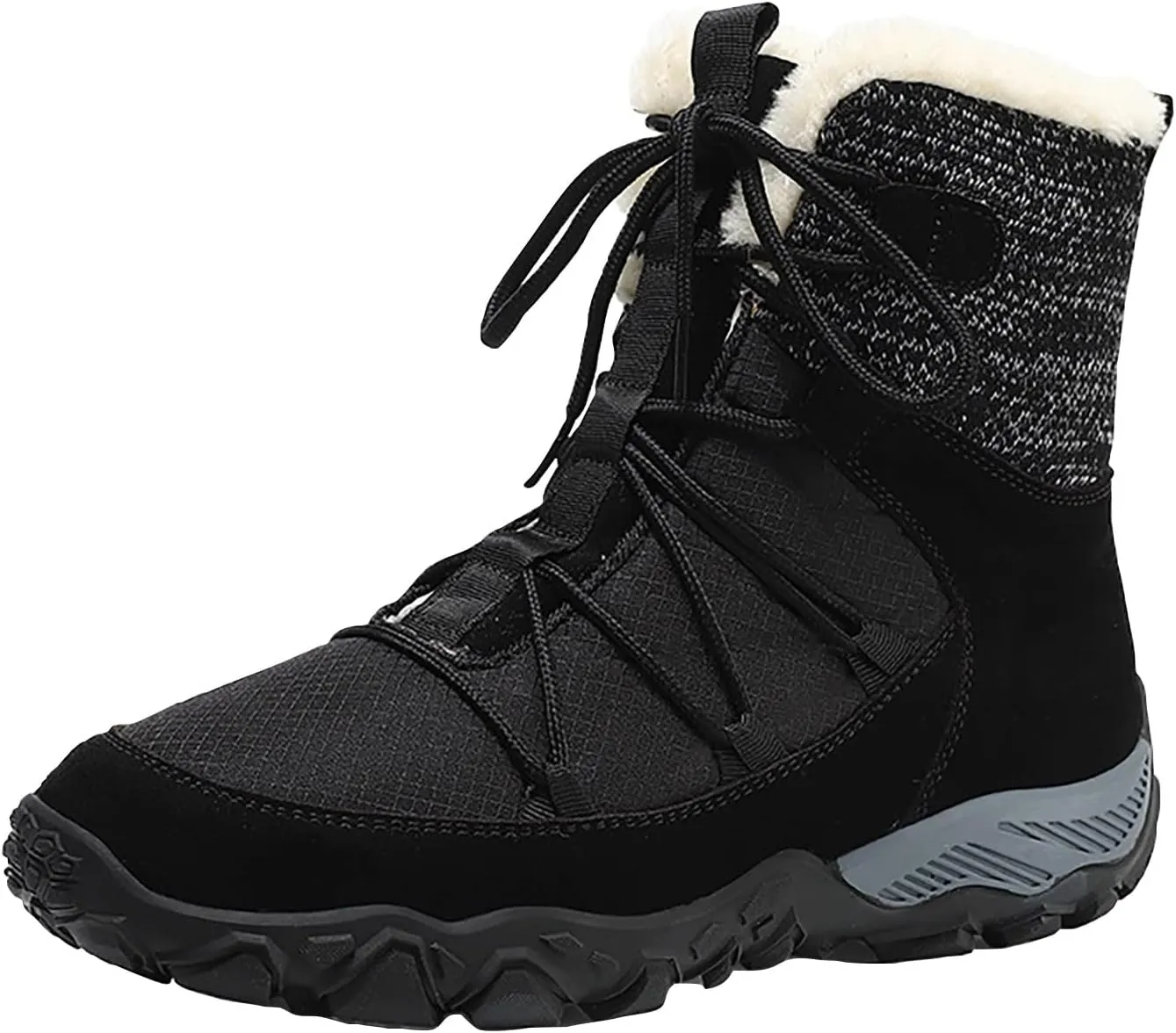 Mens Winter Trekking Snow Boots Water Resistant Shoes Anti-Slip Fully Fur Lined Casual Lightweight Hiking Boot Sport Shoes