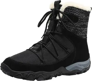Mens Winter Trekking Snow Boots Water Resistant Shoes Anti-Slip Fully Fur Lined Casual Lightweight Hiking Boot Sport Shoes