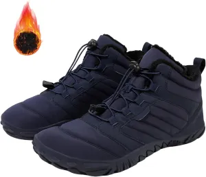 Mens Womens Barefoot Shoes Waterproof Winter Snow Boots Zero Drop Sole Walking Shoes for Hiking Outdoor