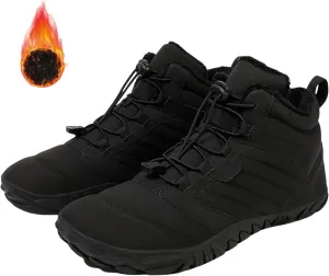 Mens Womens Barefoot Shoes Waterproof Winter Snow Boots Zero Drop Sole Walking Shoes for Hiking Outdoor