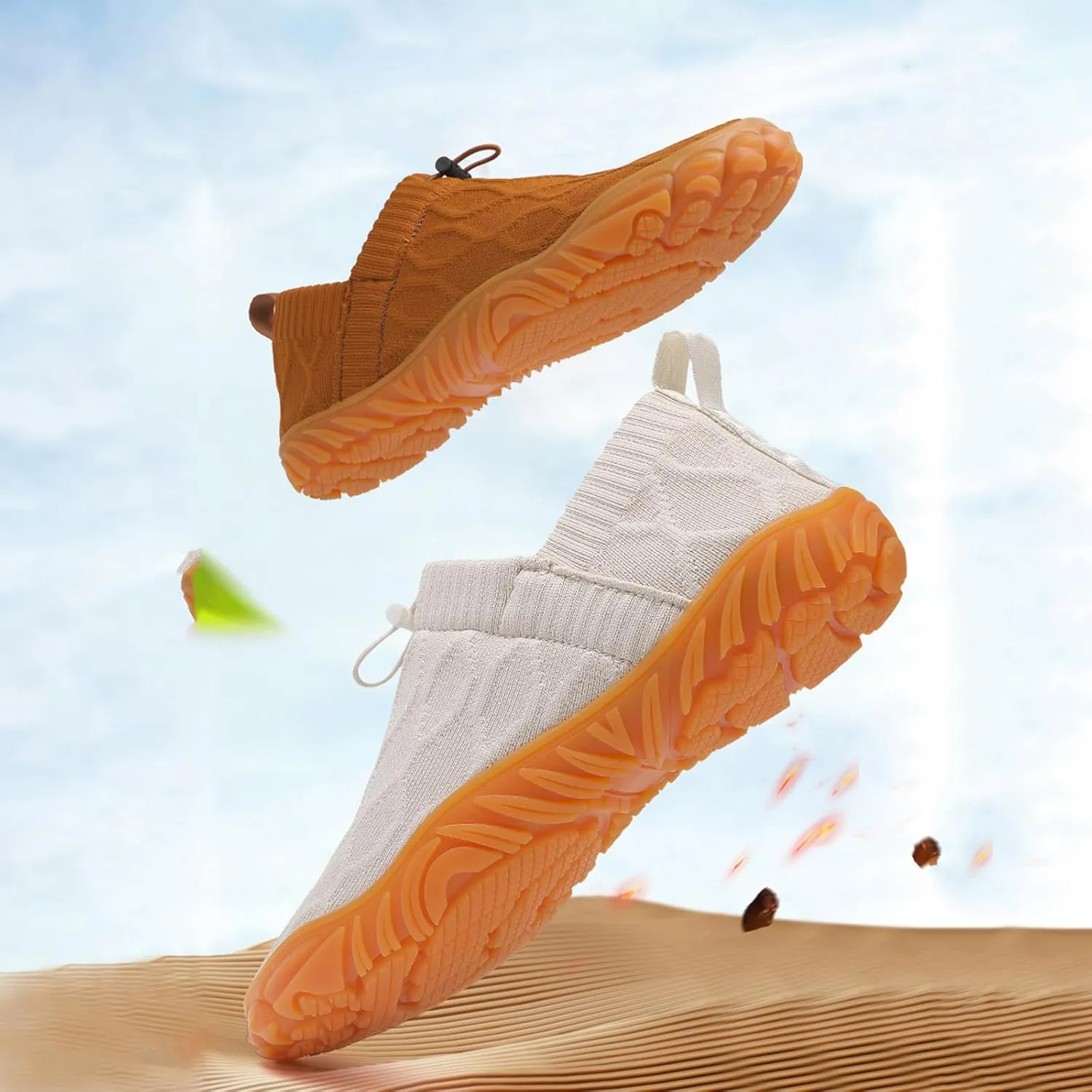 Men's  Women's Wide Toe Barefoot Shoes Slip-On Sneakers Breathable Walking Shoes for Walking Hiking