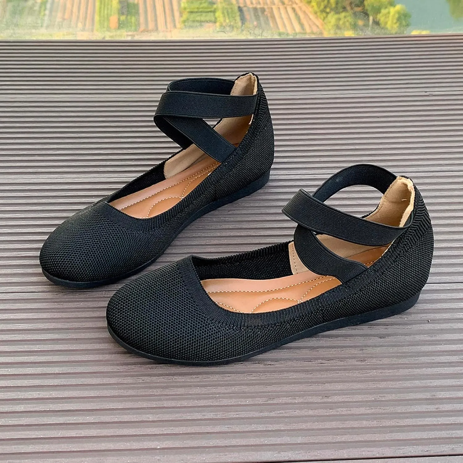 Mesh Flat Shoes Women Breathable Comfortable Shoes Casual Low-Heel Shoes Solid Fashion Shoes Plus Size Travel Shoes