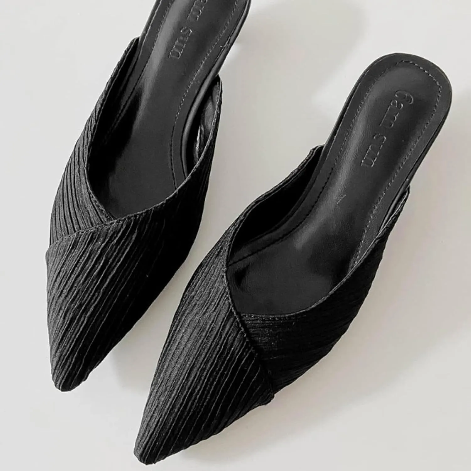 Mules Girls' Sandals Fashion Pointed Low Heel Women's Open Back Loafers Outdoor Slippers