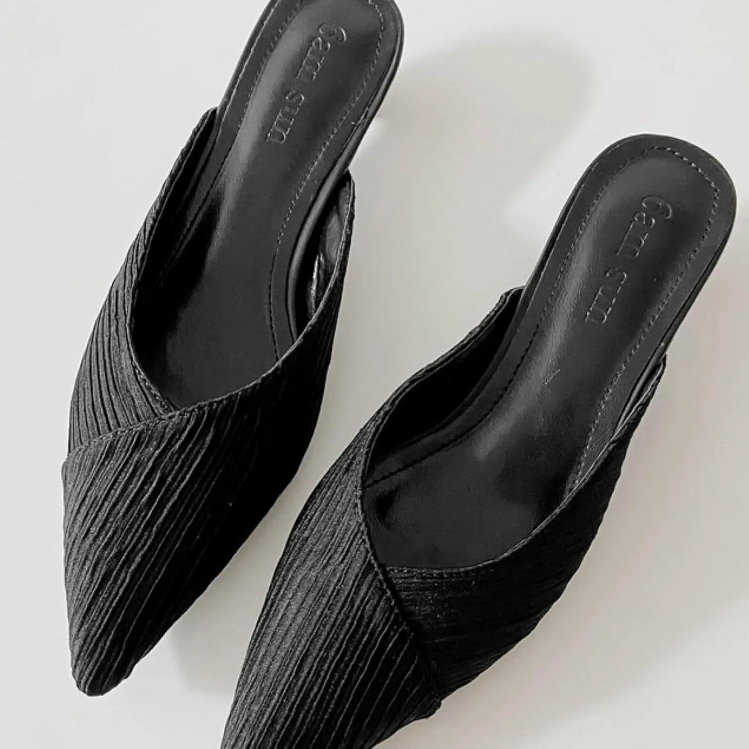 Mules Girls' Sandals Fashion Pointed Low Heel Women's Open Back Loafers Outdoor Slippers