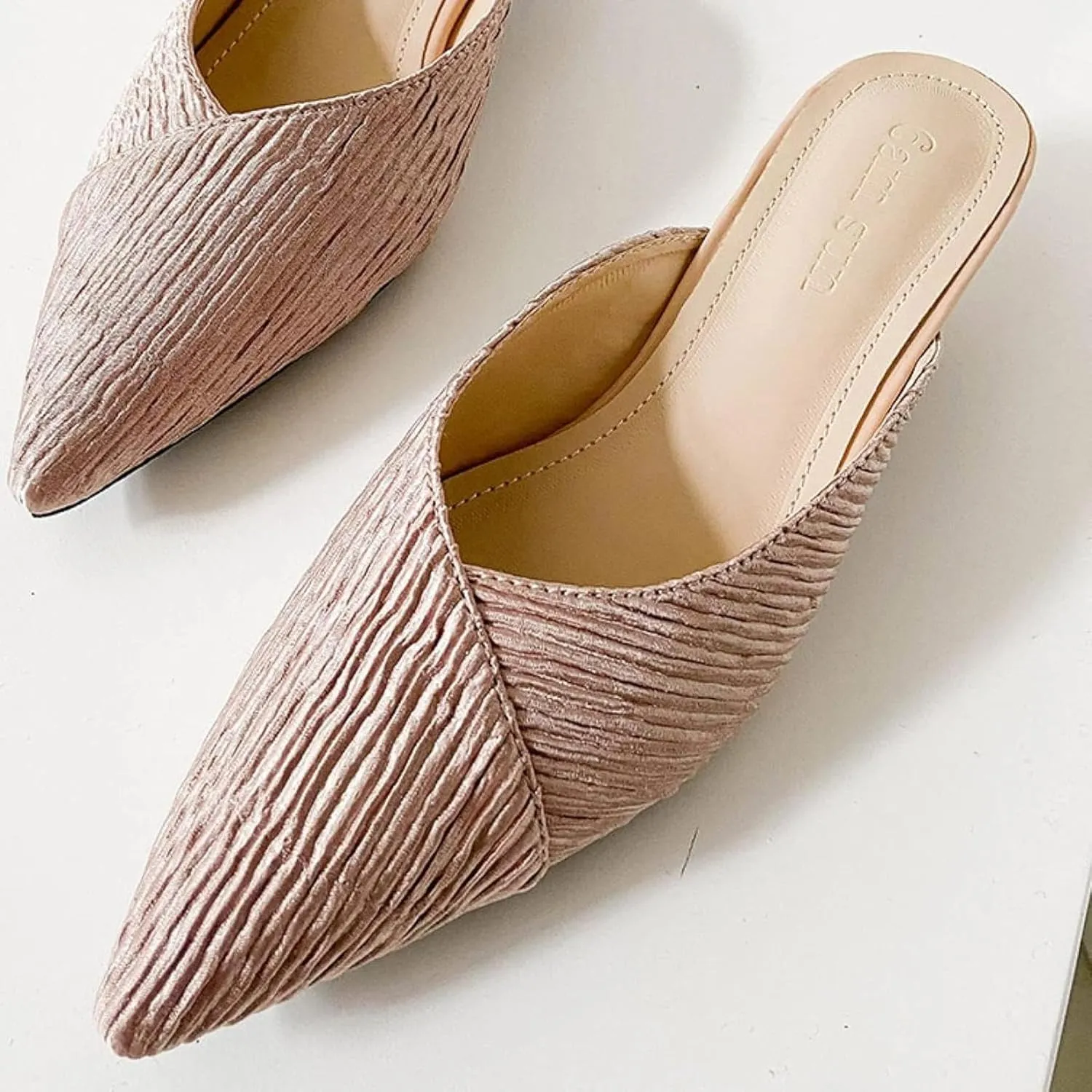 Mules Girls' Sandals Fashion Pointed Low Heel Women's Open Back Loafers Outdoor Slippers
