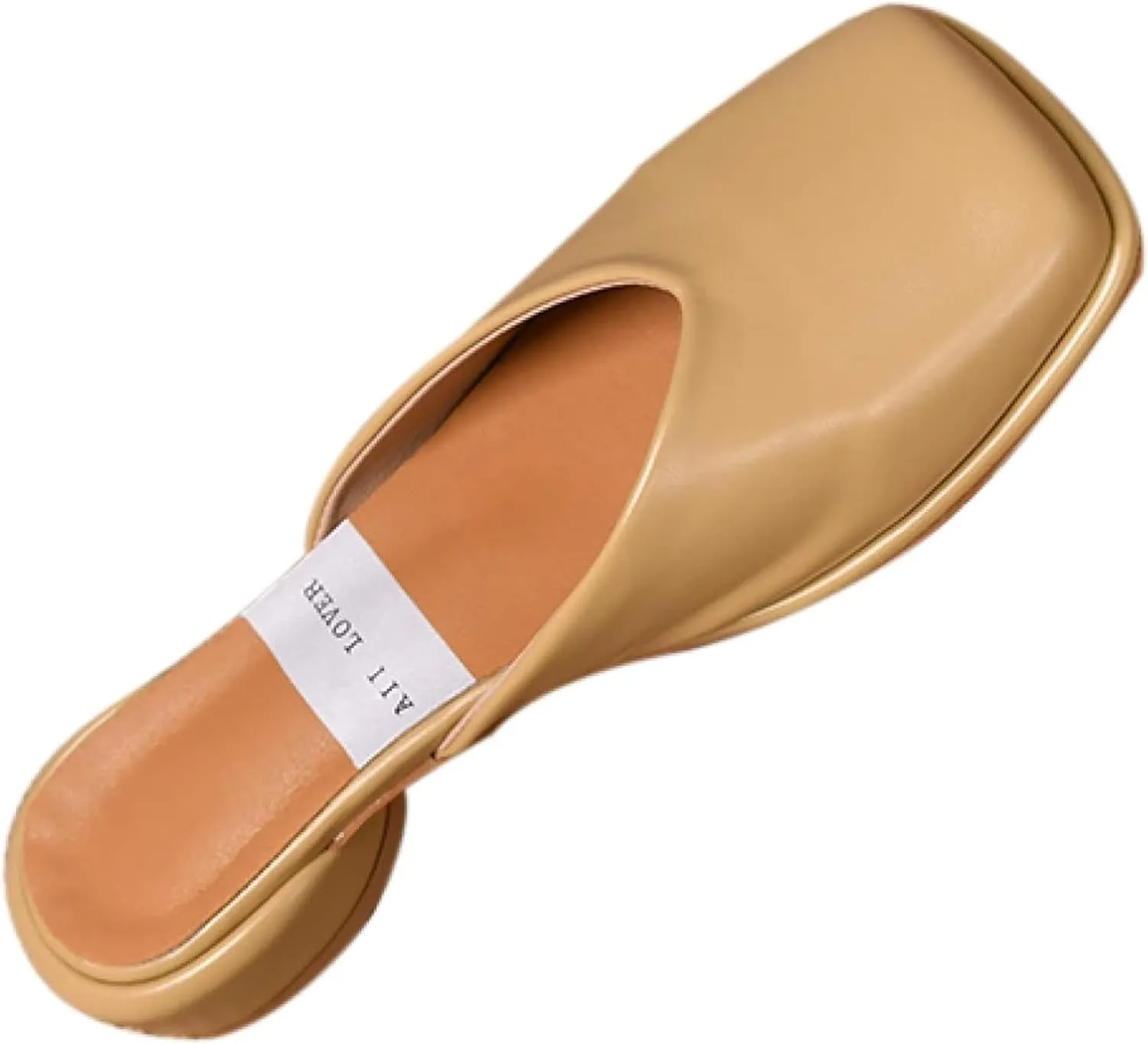 Mules Sandal for Girl Fashion Square Toe Women's Slippers Thick Heel Open Back Loafers Office Slippers