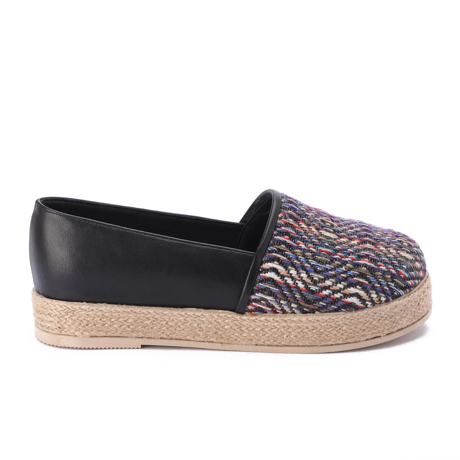 Multicolor Fabric Espadrille - black
