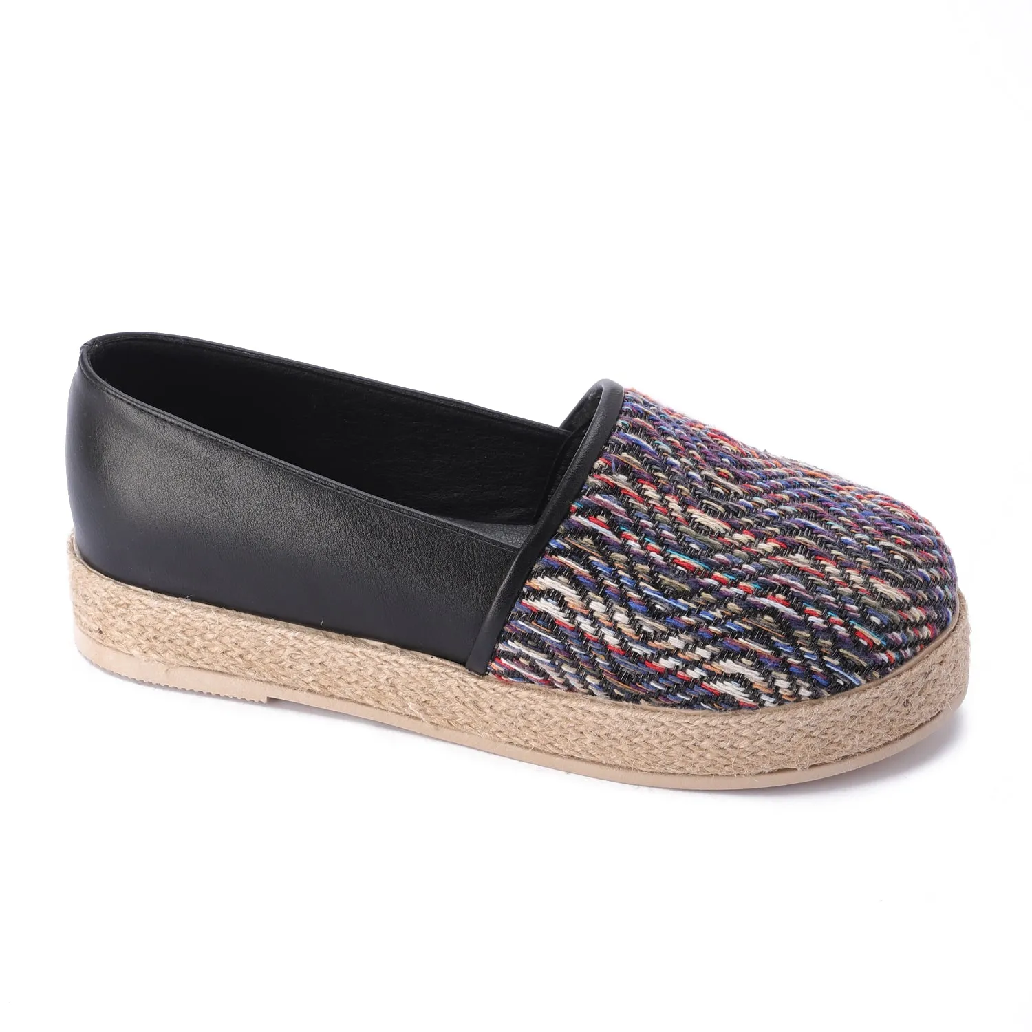 Multicolor Fabric Espadrille - black