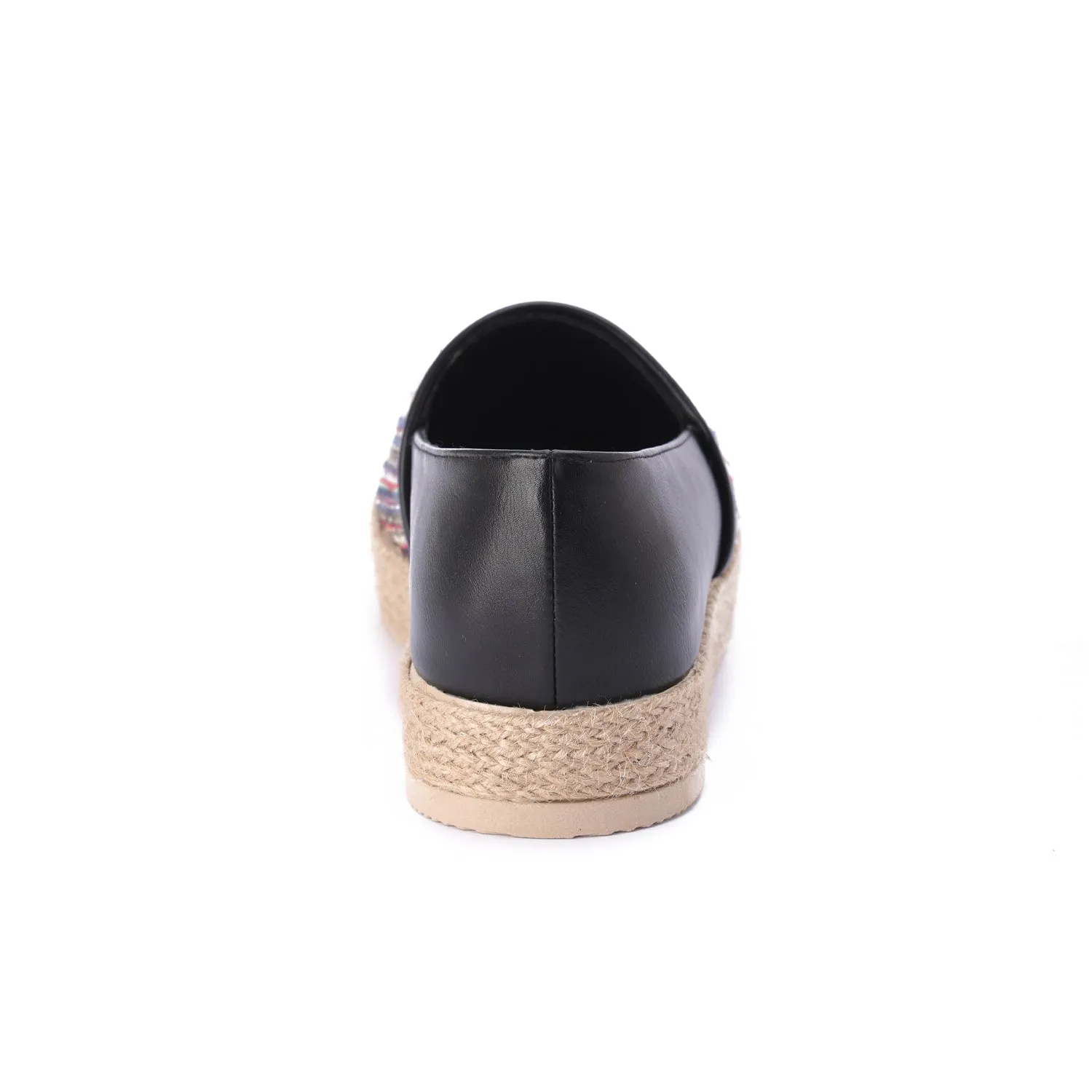 Multicolor Fabric Espadrille - black