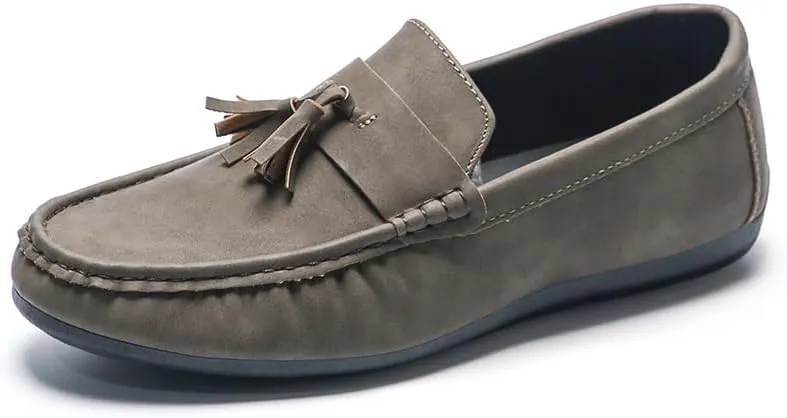 New Mens Loafers PU Leather with Tassel Penny Loafers Flat Heel Comfortable Flexible Outdoor Walking Slip-on