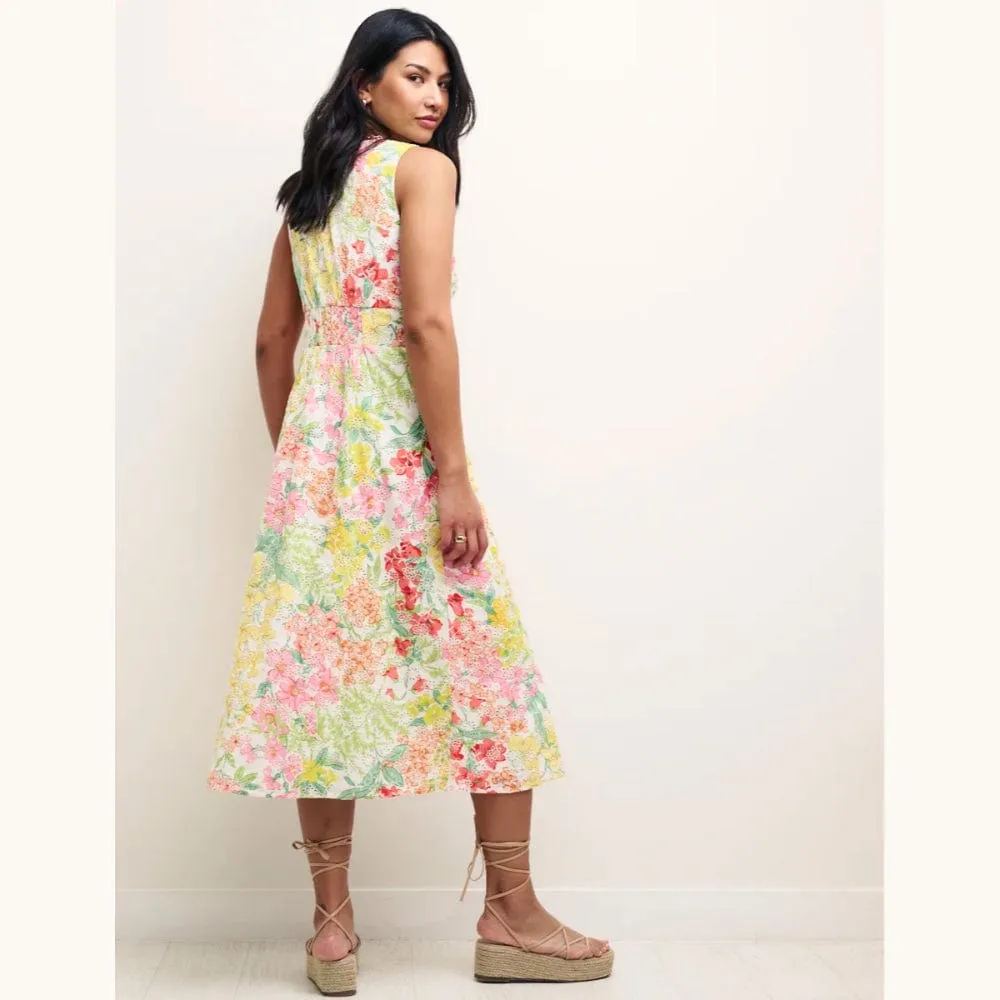 Nobody's Child Floral Print Broderie Sandra Midi Dress