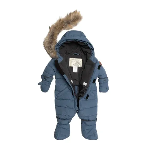 One Piece Baby Snowsuit Dusty Blue