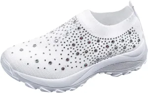 Orthopedic Comfortable Walking Shoes for Women Slip On Sneakers with Arch Support Casual Loafers Plantar Fasciitis Relief Foot Heel Pain Diabetic