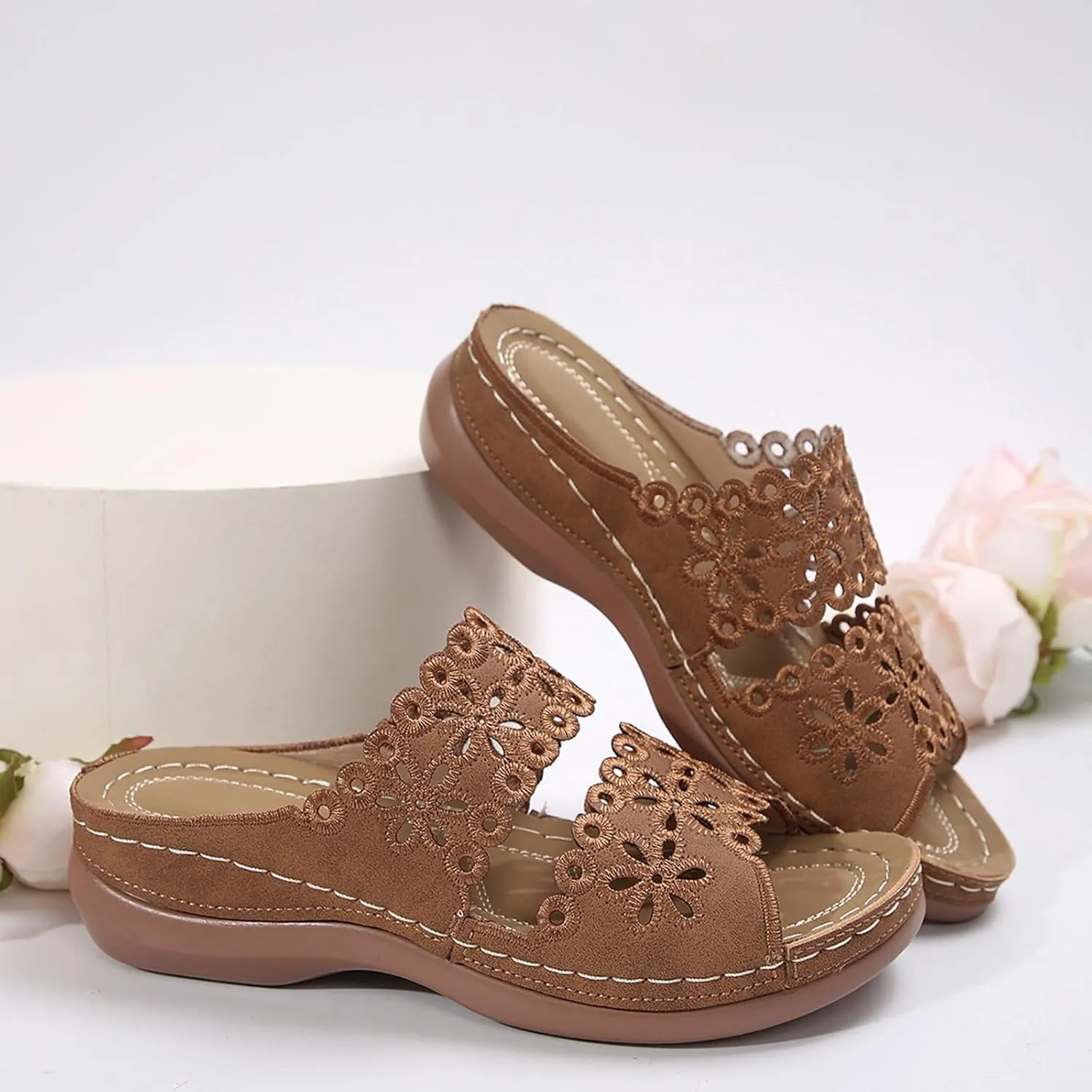 Orthopedic Sandals For Women Arch Support Walking Sandals Comfortable Platform Sandals Summer Orthotic Walking Slides