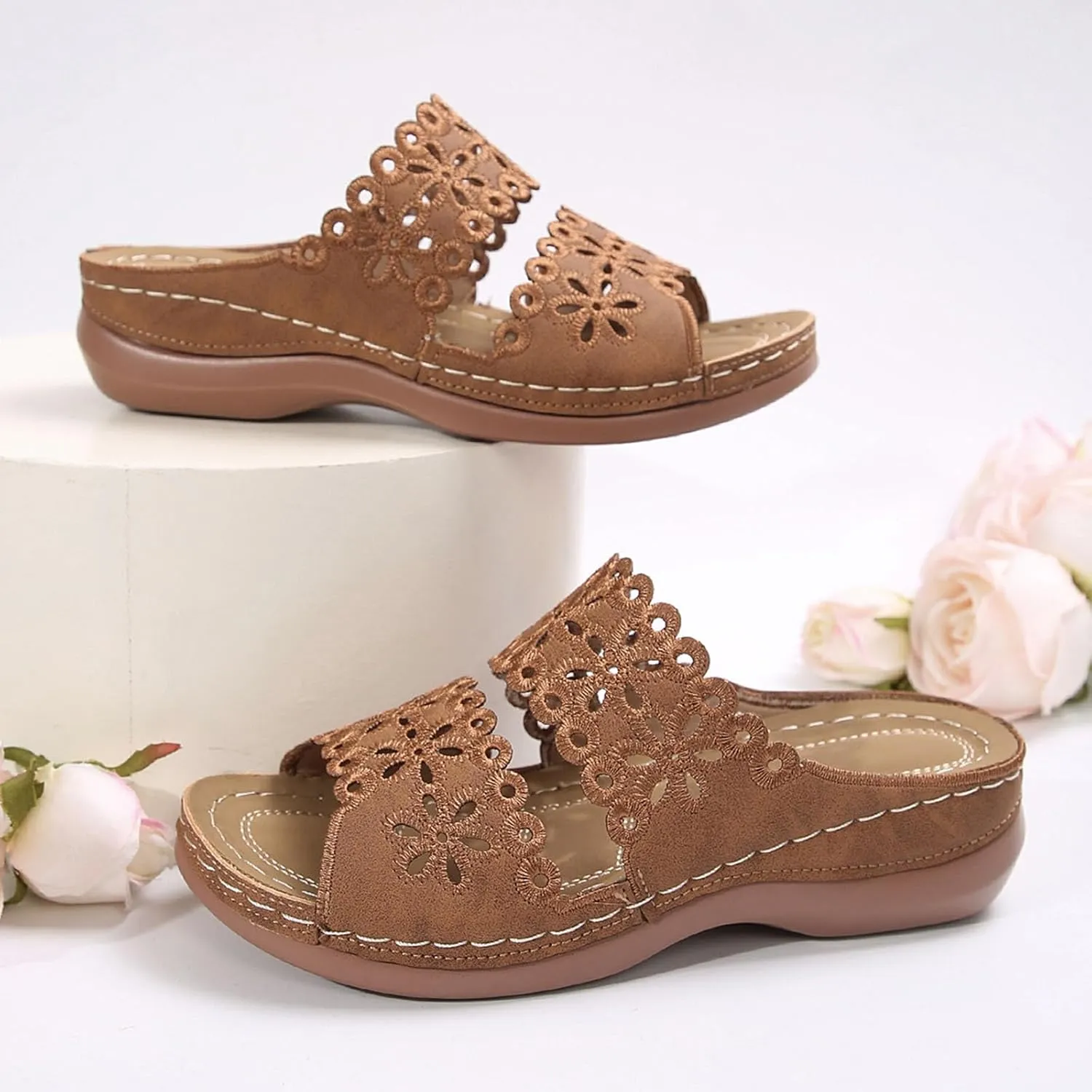 Orthopedic Sandals For Women Arch Support Walking Sandals Comfortable Platform Sandals Summer Orthotic Walking Slides