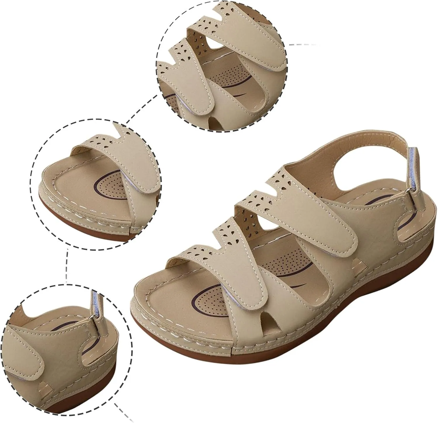 Orthopedic Wedge Sandals for Women: Summer Comfortable Low Heel Sandal, Open Toe Walking Dressy Summer Sandals Shoes
