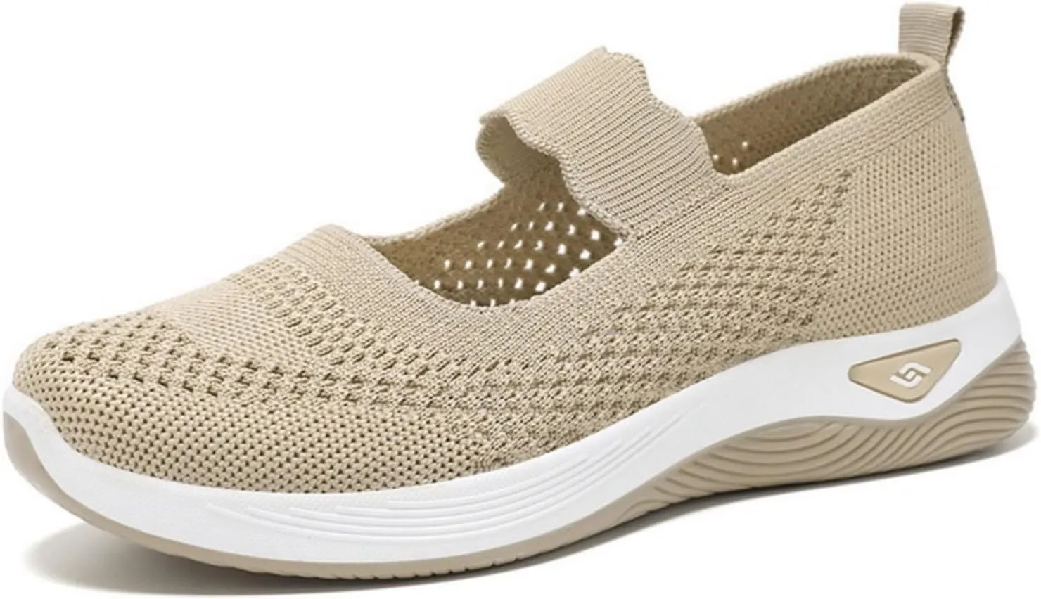 Orthopedic Woven Breathable Shoes Womens Arch Support Walking Shoes Slip On Diabetic Foam Sneakers Lightweight Soft Sole Walking Sneakers