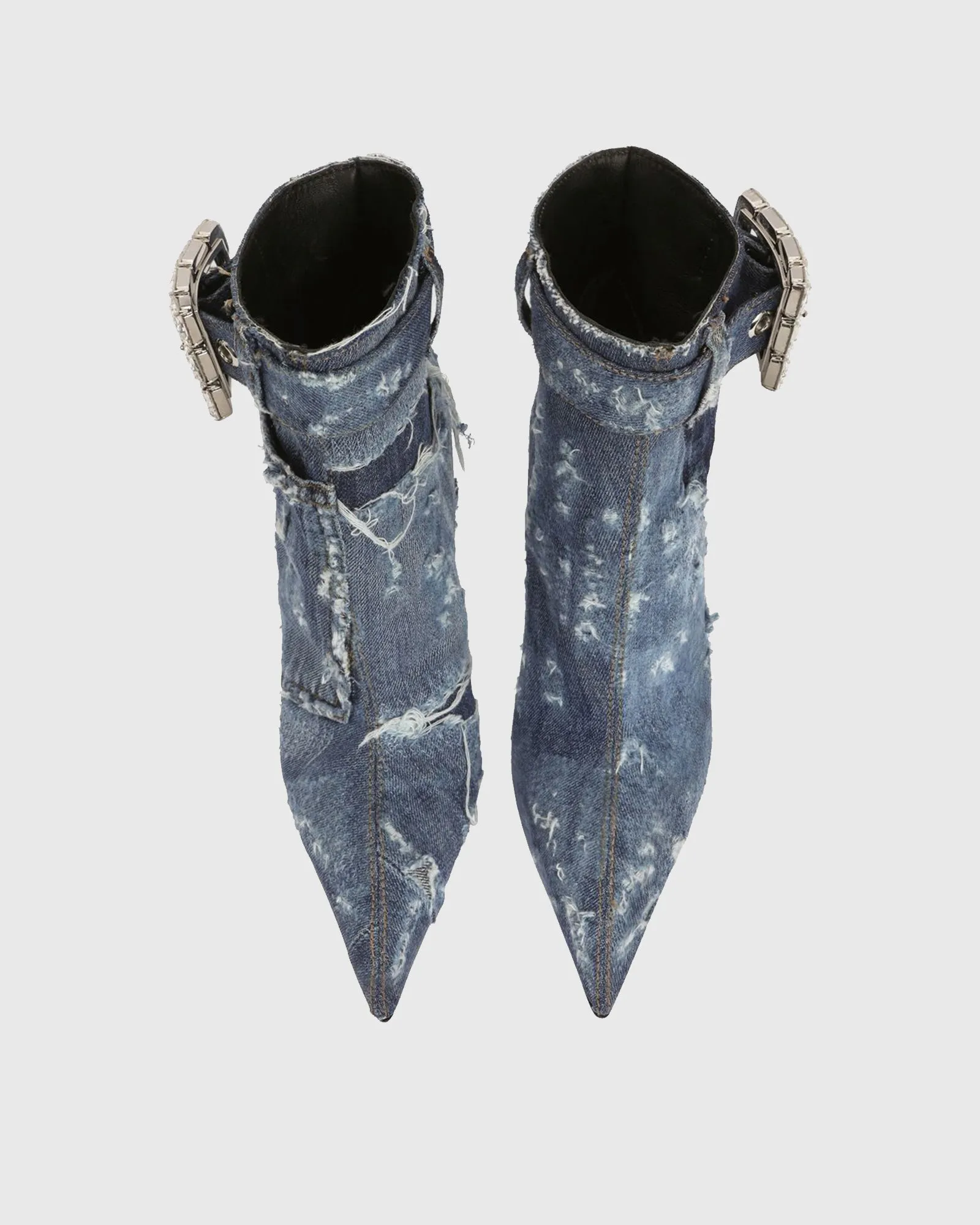 Osanna Rhinestone Buckle Cowboy Ankle Boots