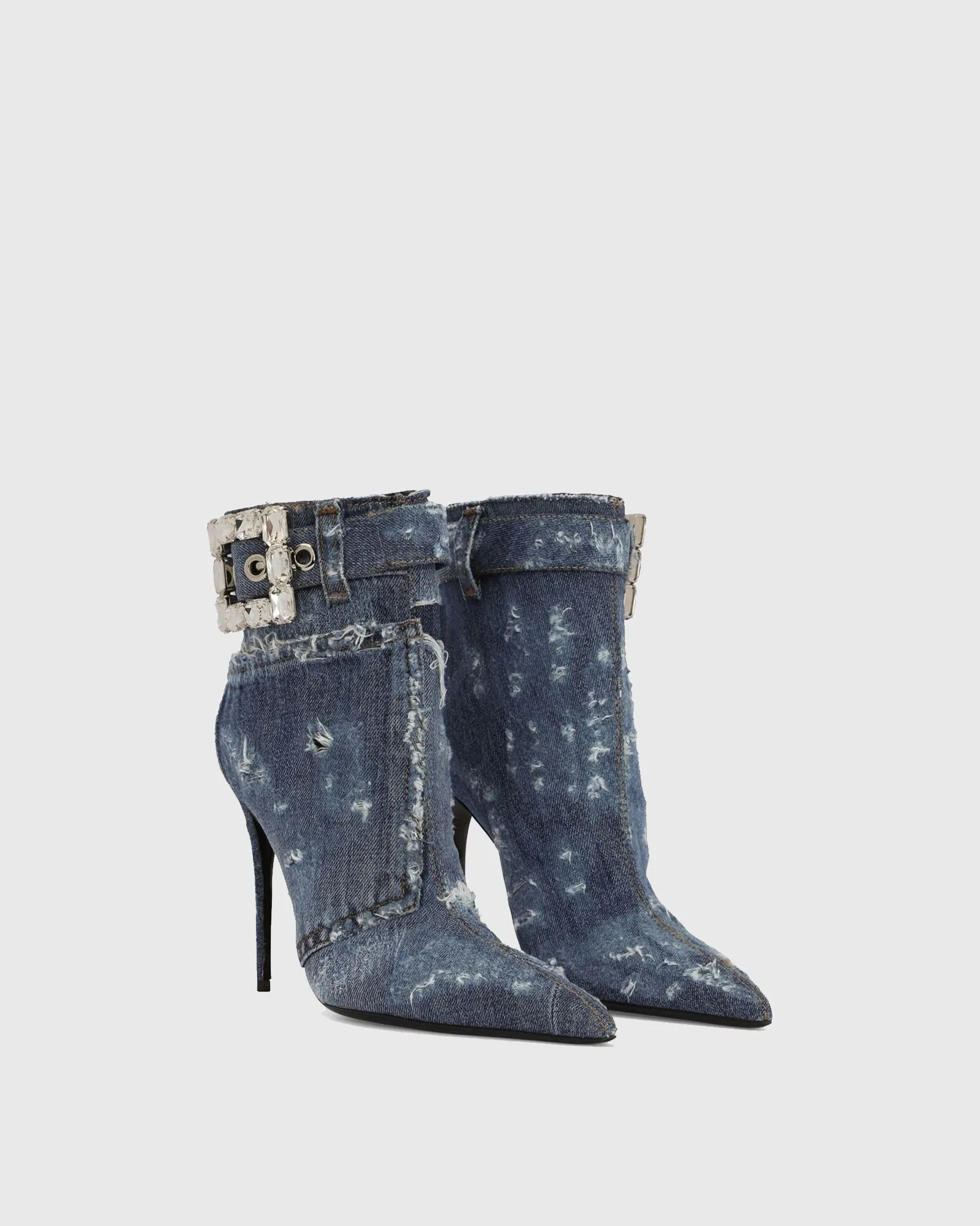 Osanna Rhinestone Buckle Cowboy Ankle Boots