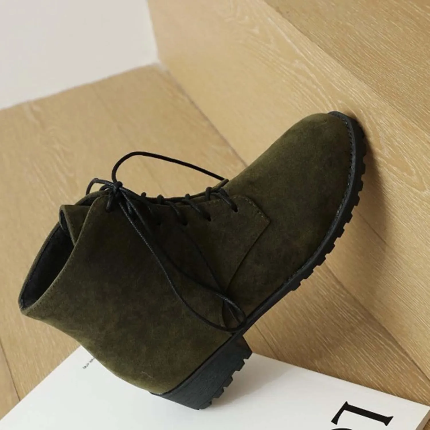 Platform Boots for Women Ankle Brown Booties Women Women's Western Booties Brown Boot Laces Men Fashion Casual Comfy Soft Slip on Pointed Toe Leather Casual