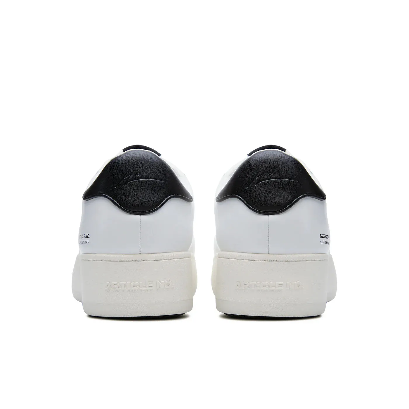 Pleather Burger Trainer - White/Black