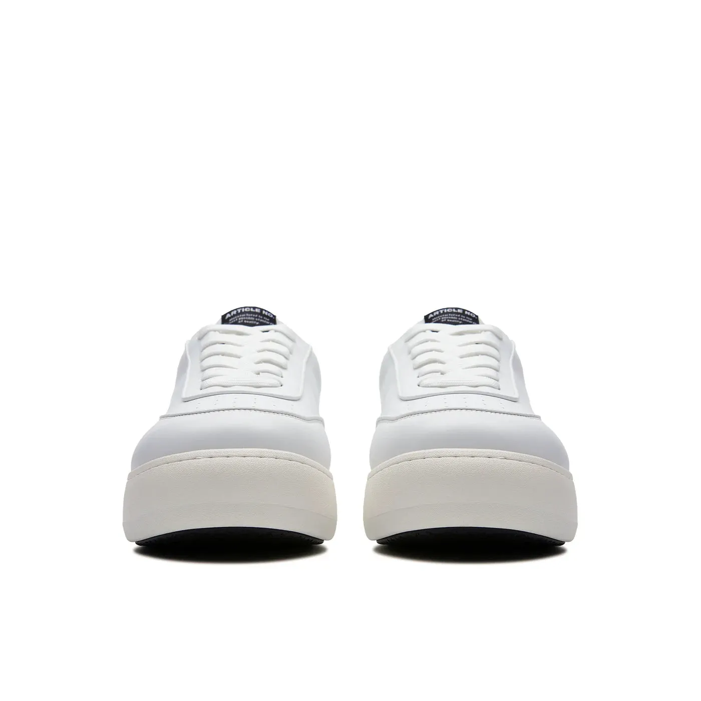 Pleather Burger Trainer - White/Black