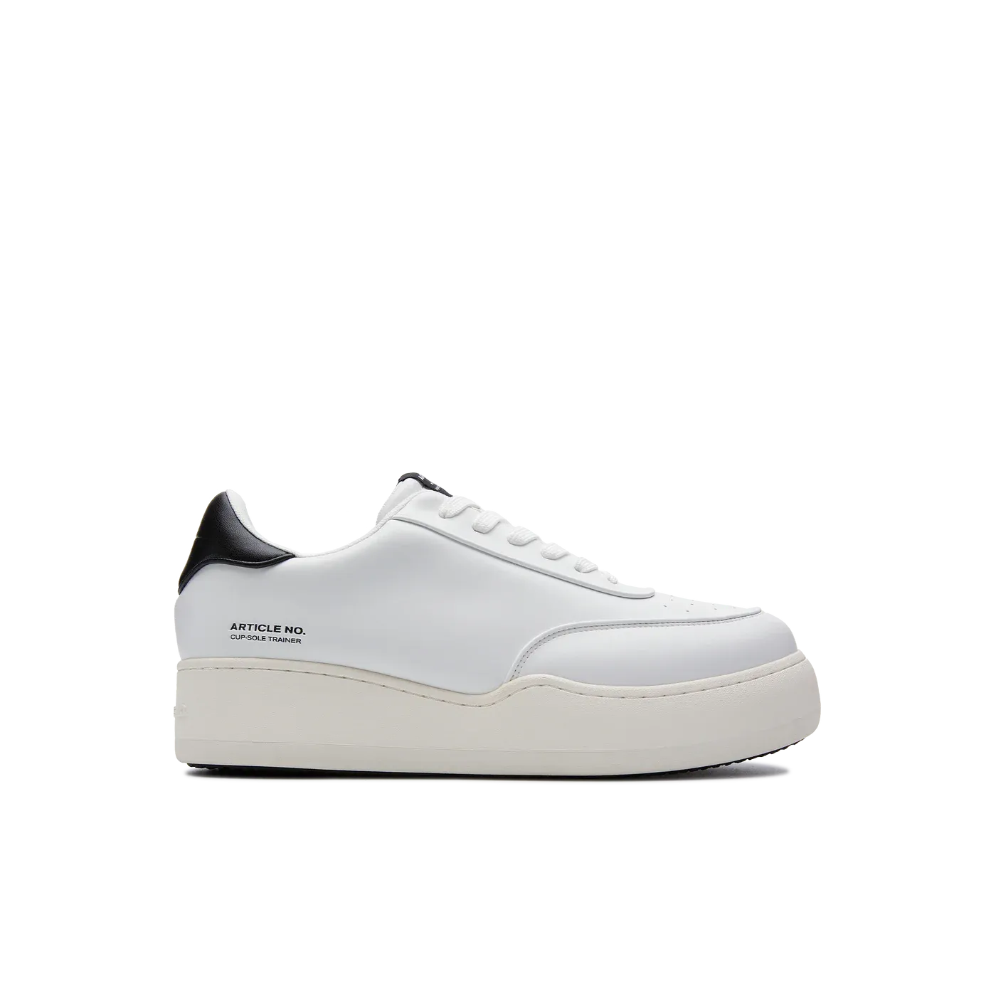 Pleather Burger Trainer - White/Black