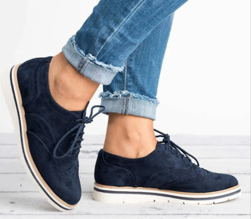 Plus Size 35-43 Women Flat Hollow Platform Shoes