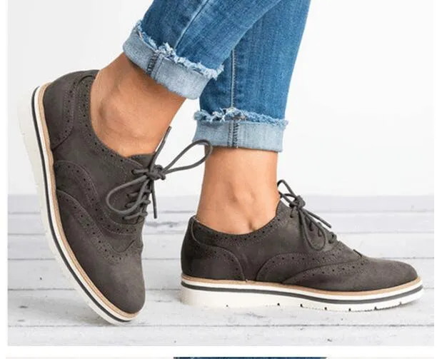 Plus Size 35-43 Women Flat Hollow Platform Shoes