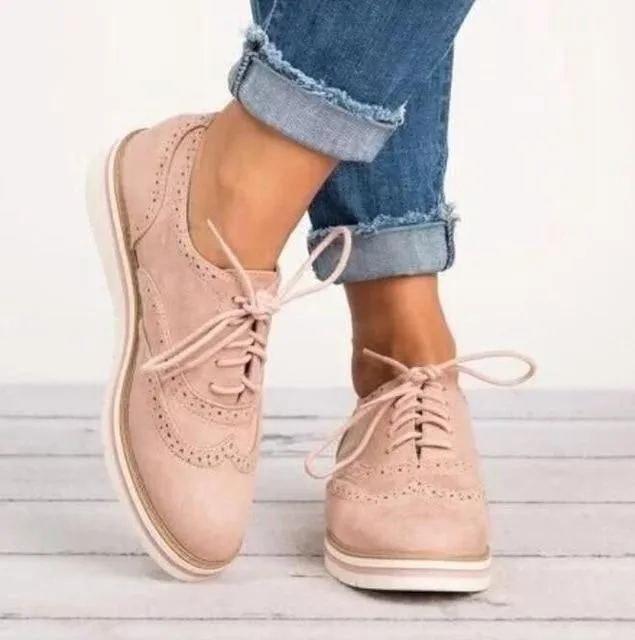 Plus Size 35-43 Women Flat Hollow Platform Shoes