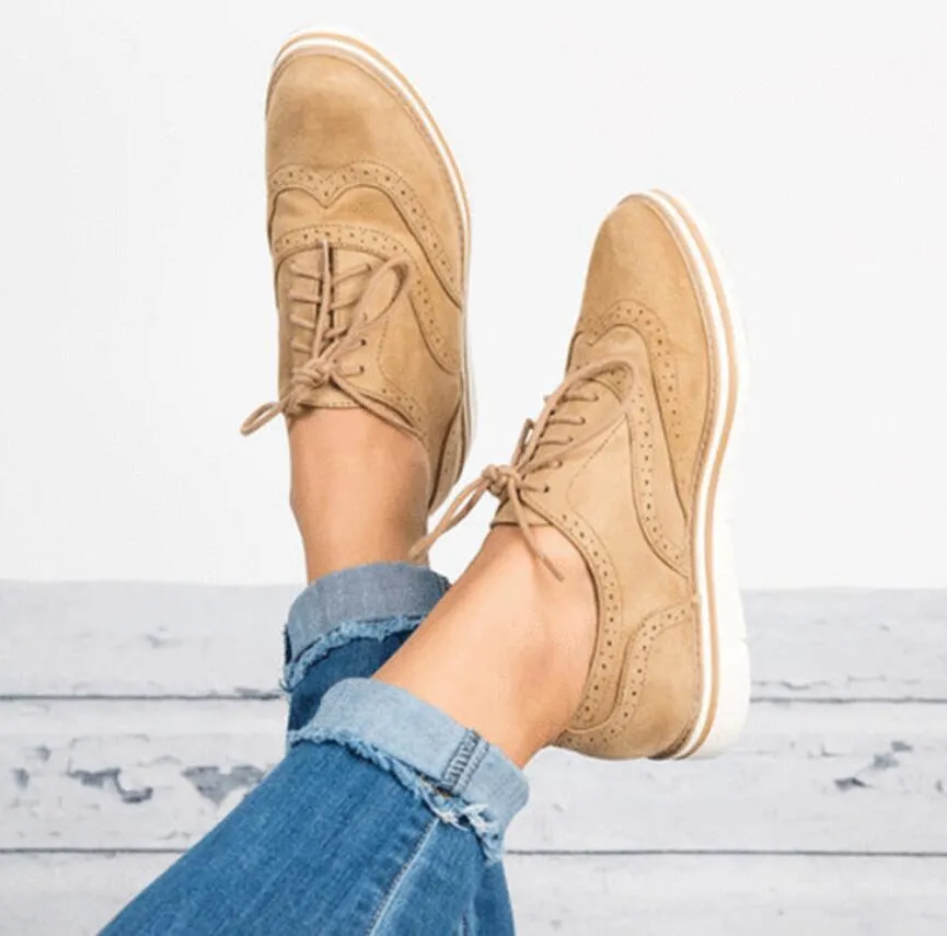 Plus Size 35-43 Women Flat Hollow Platform Shoes