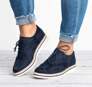 Plus Size 35-43 Women Flat Hollow Platform Shoes