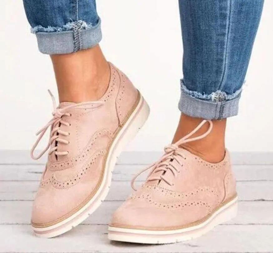 Plus Size 35-43 Women Flat Hollow Platform Shoes
