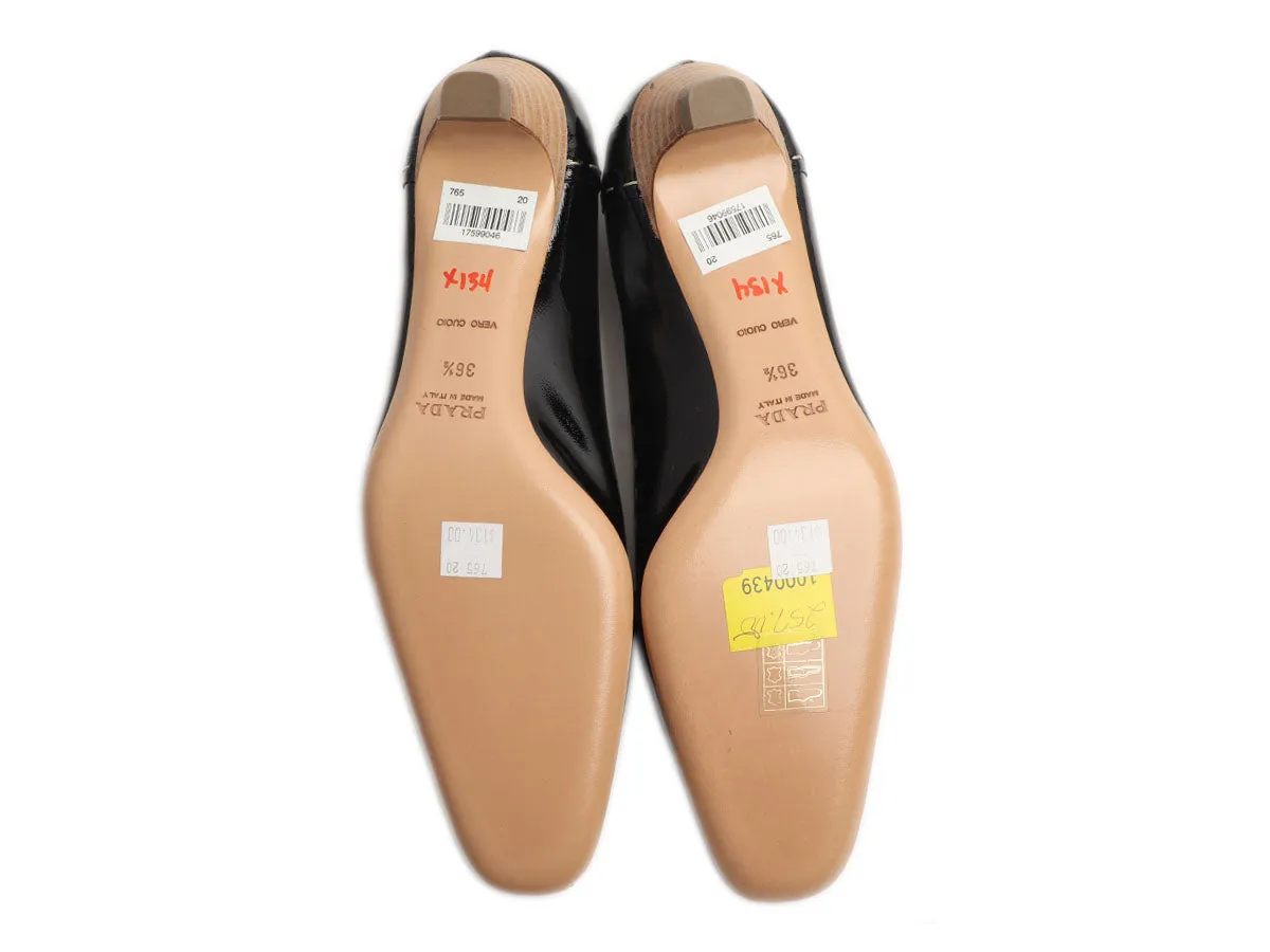 Prada Black Patent Buffalo City Loafers