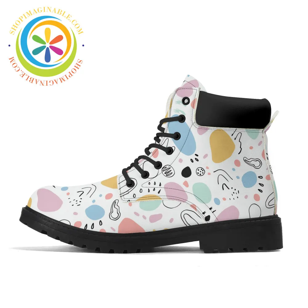 Pretty Pastel Abstract Women's Boots