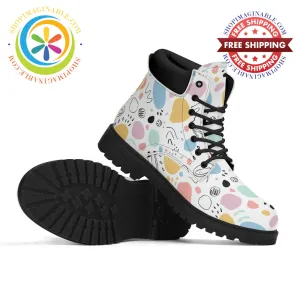 Pretty Pastel Abstract Women's Boots
