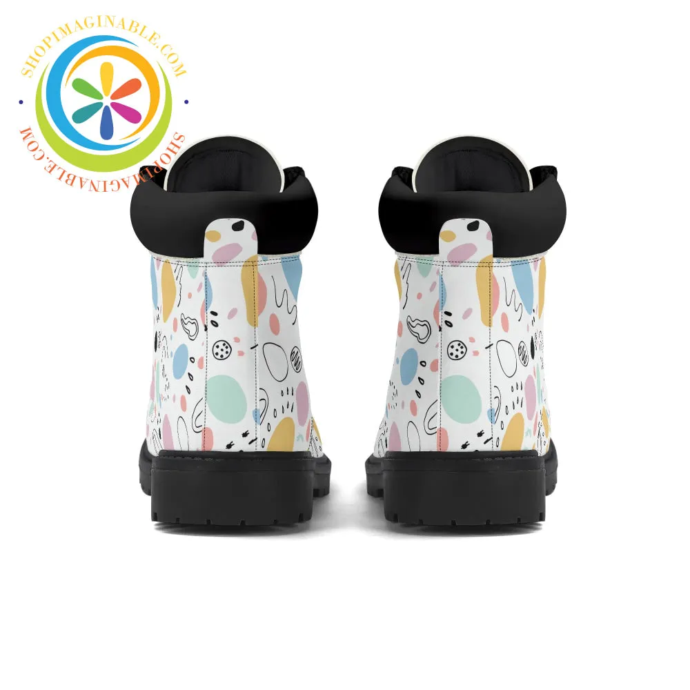 Pretty Pastel Abstract Women's Boots