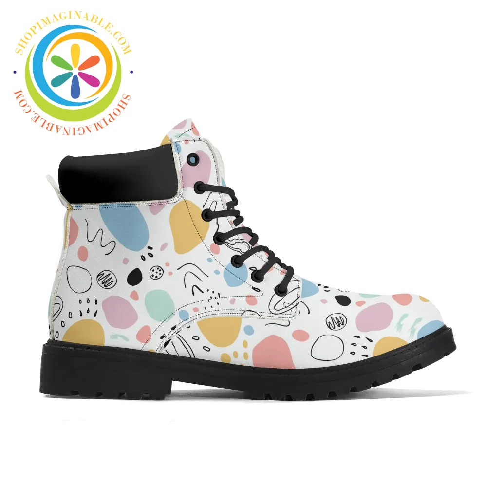 Pretty Pastel Abstract Women's Boots