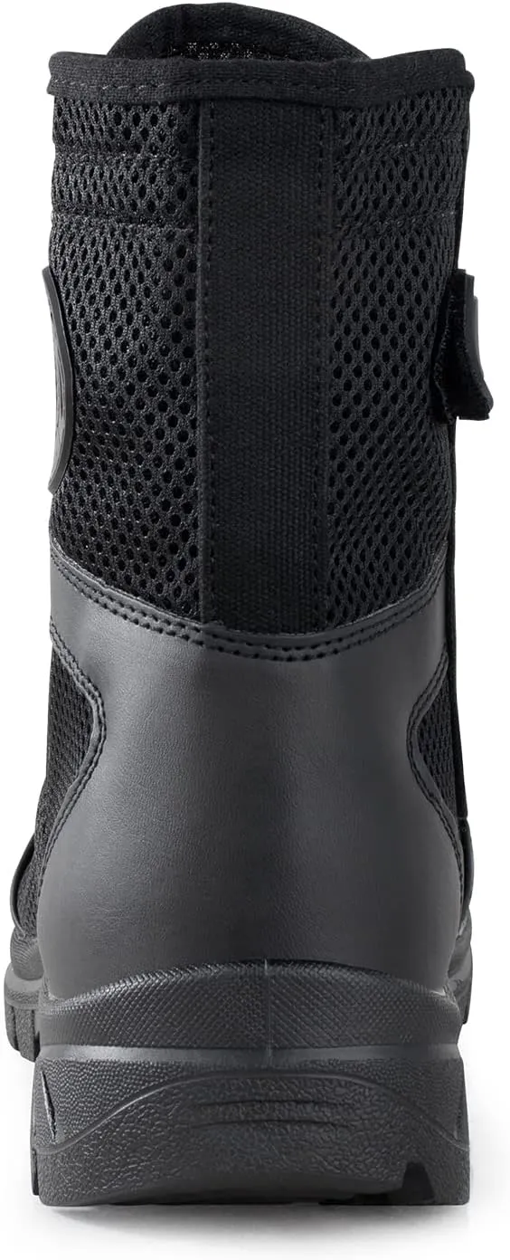QUNLON Men's Military Tactical Boots Lightweight Hiking Boots Patrol Work Boots with Side Zipper Model-307