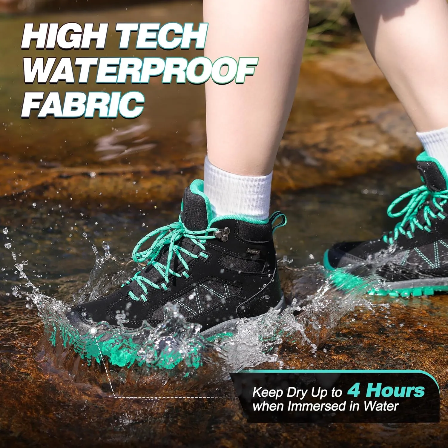 R CORD Womens Hiking Boots Waterproof Hiking Boots Womens Non-Slip Hiking Shoes Backpacking Boots All Day Walking Boots Outdoor