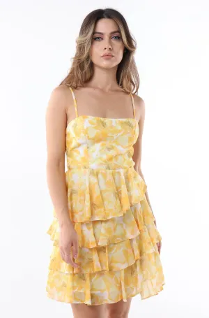 Ruffle Tie Back Mini Dress