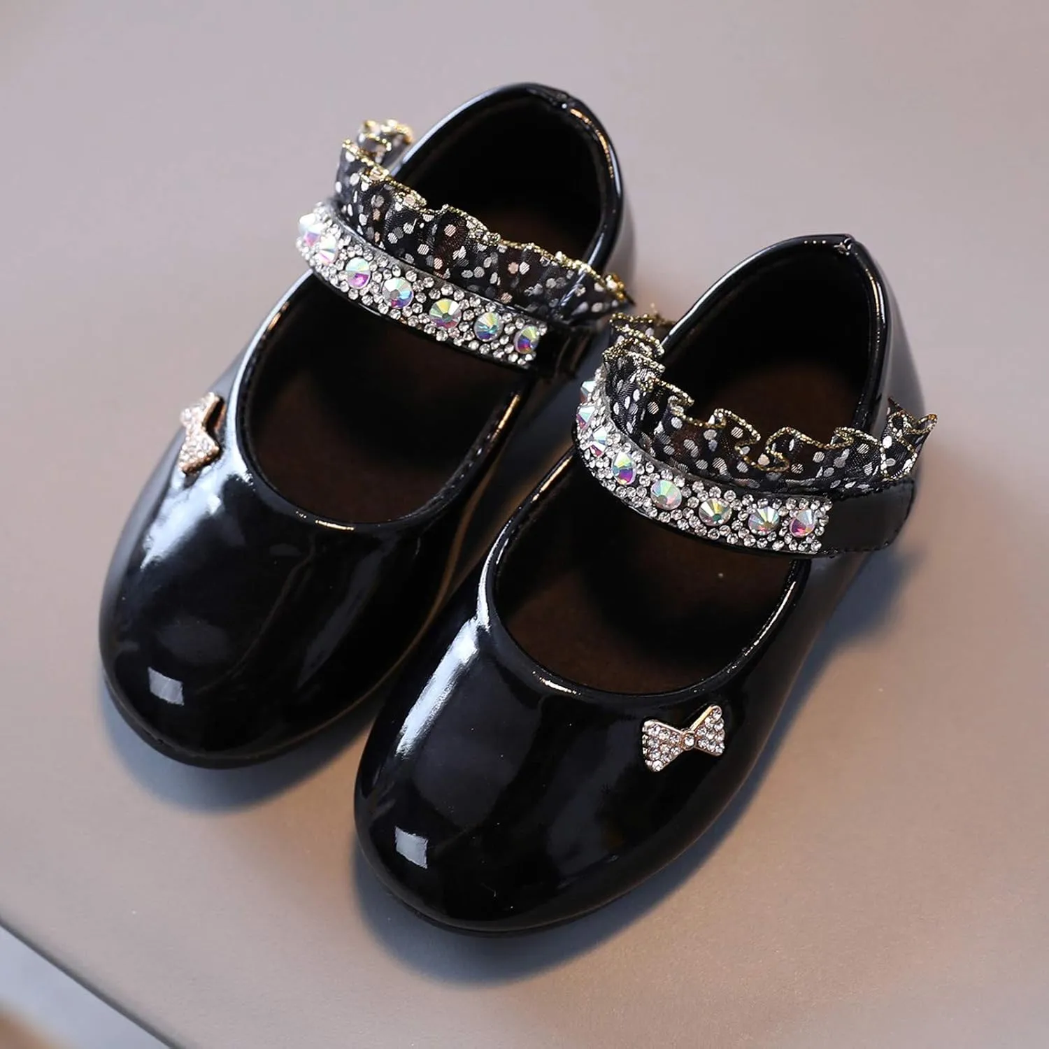 ??rystal Lace Princess Mary Jane Dress Shoes Princess Low Heel Dance Shoes Par??y Wedding Slip On Ballet Flat??