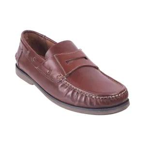 Samuel Windsor - 72 Big Size Wide Width Brown Leather Slip-On Loafer For Men