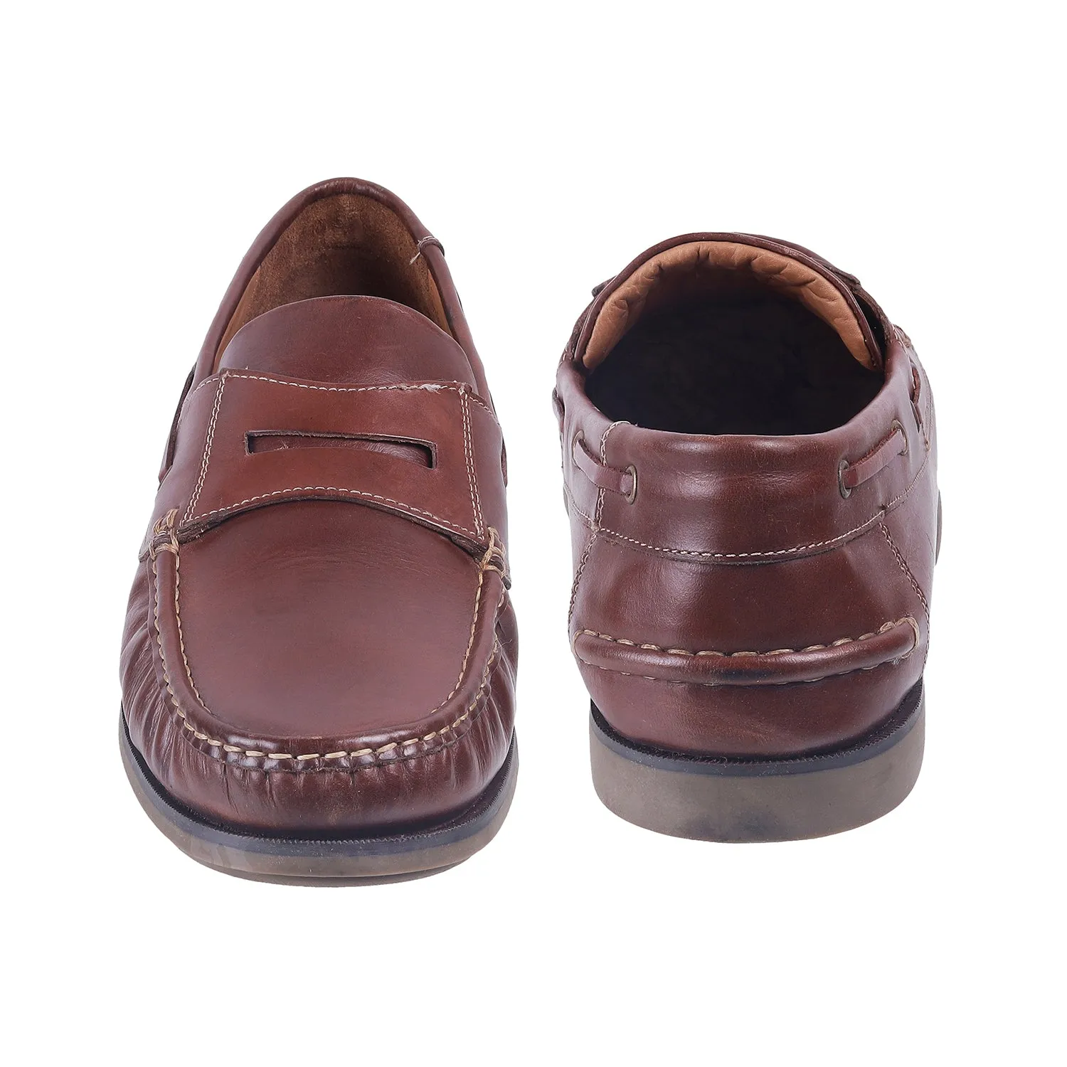 Samuel Windsor - 72 Big Size Wide Width Brown Leather Slip-On Loafer For Men