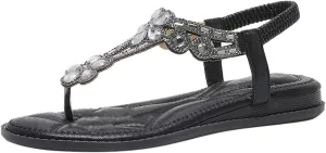 Sandals For Women Elastic Ankle Strap Casual Bohemian Beach Shoes Fashion Crystal Womens Heeled Sandals with Strap