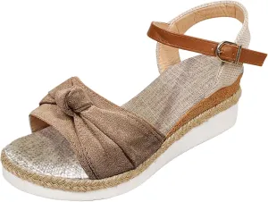 Sandals for Women Summer Dressy, Open Toe Ankle Strap Platform Sandals Casual Strappy Low Wedges Sandals Zipper Beach Sandals